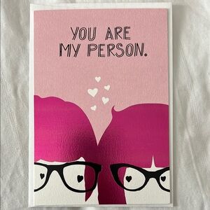 Pink 'You Are My Person' Greeting Card